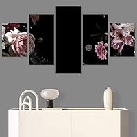 SIGNWIN 5 Panel Canvas Wall Art Modern Art Bouquet Colorful Decorative Elements Floral Multicolor Photography - 60