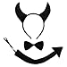 Black Devil Horns, Tail, Bow Tie Costume Set ~ Halloween Costume Party Kit