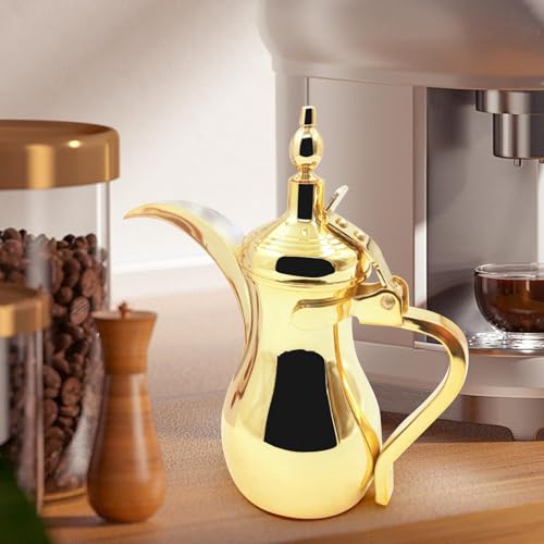 Jarra de café de acero inoxidable oro: recipiente de 1000 ml para hogar 8