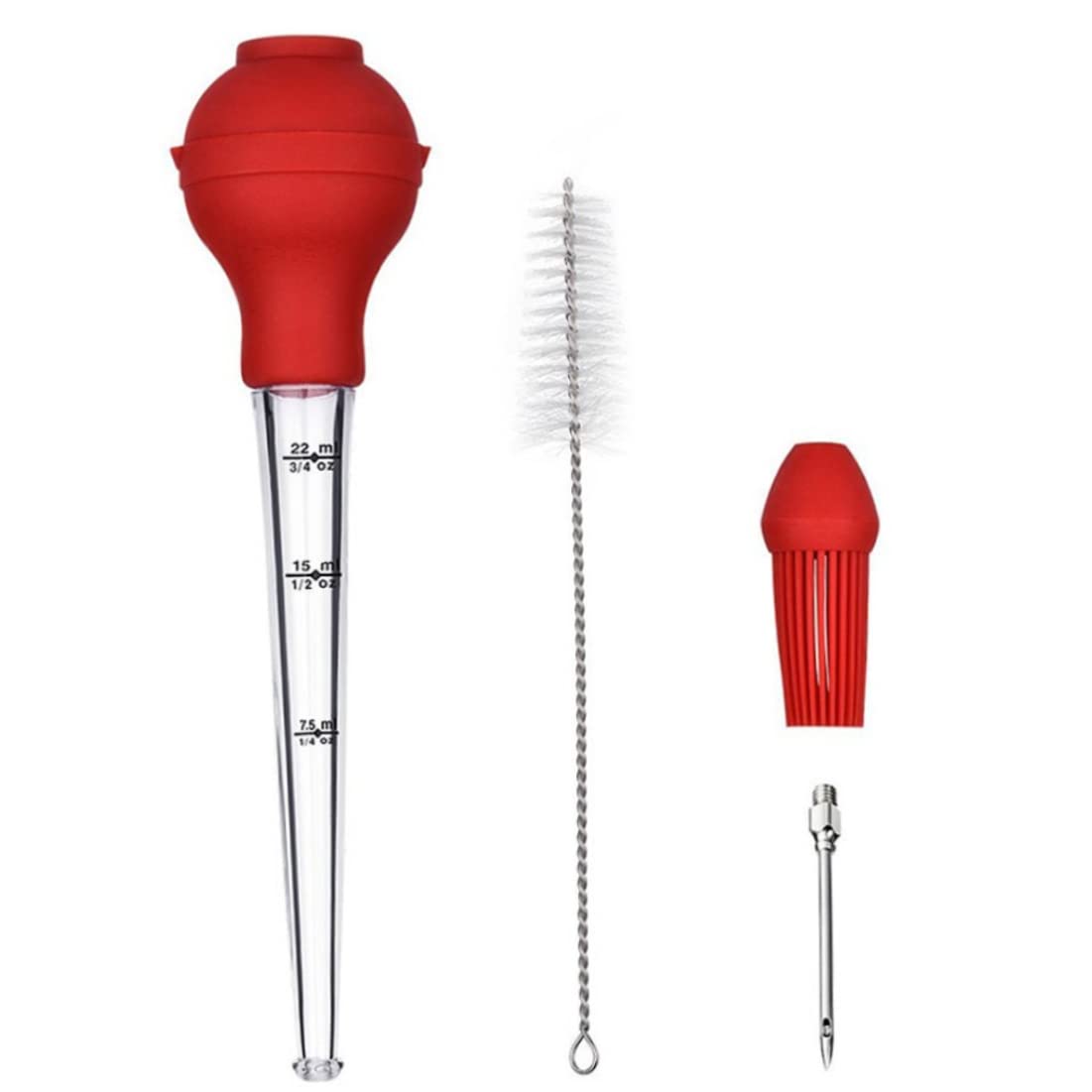 CAKEEYUM Turkey Baster Meat Syringe Including Cleaning Brush for Turkey Beef Steak BBQ baster marinade injector food syringe meat bbq injection needles