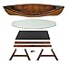 SAILINGSTORY Wooden Boat Canoe Coffee Table Lake House Decor Nautical Coastal Coffee Table Side Table with Shelf Antique Honey Finish