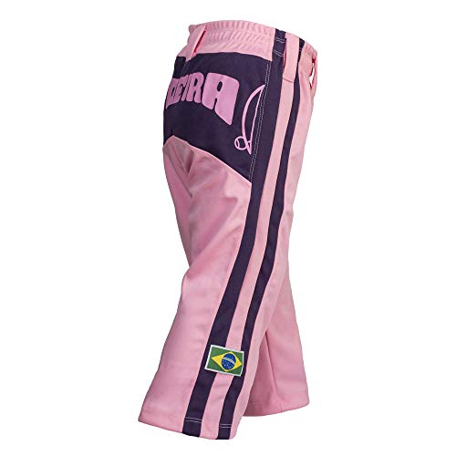 Image of JL Sport Authentic Brazilian Capoeira Martial Arts Pants - Girls /Children's (Pink with Berimbau Print Along The Backside)