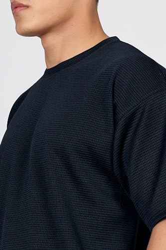 Image of SHODOX Mens Solid Dotted Unique Design Oversized Tshirt for Men - Round Neck Loose Fit Drop Shoulder Mens T-Shirt(Pack of 2)