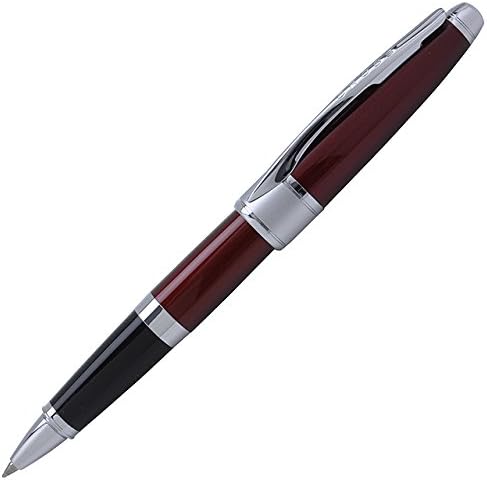 Cross Apogee Titian Red Baarrel with Cross Signature Pronounced mid Band Art Deco Selectip Rollerball Pen