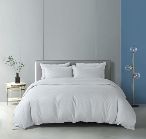 EPITEX EPINOVA Silkysoft Embossed 980 TC Cotton-Blend Bedsheet Set Soft Lightweight Hypoallergenic Full Elastic 14 Deep Pocket Fitted Sheet Includes Pillow & Bolster Cases Single to King Sizes