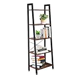 Costoffs Industrial Bookcase Storage Shelves 5-Tier Ladder Bookshelf Shelving Unit for Bathroom/Livi