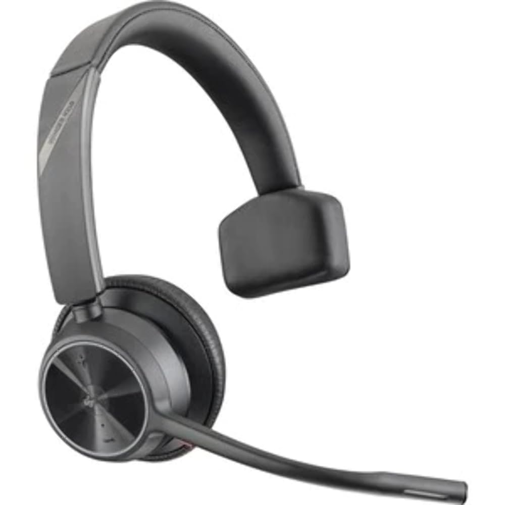 Voyager 4310 UC Wireless Headset (Plantronics) - Single-Ear Headset with Boom Mic - Connect to PC/Mac via USB-A Bluetooth Adapter, Cell Phone via Bluetooth - Works with Teams, Zoom & More