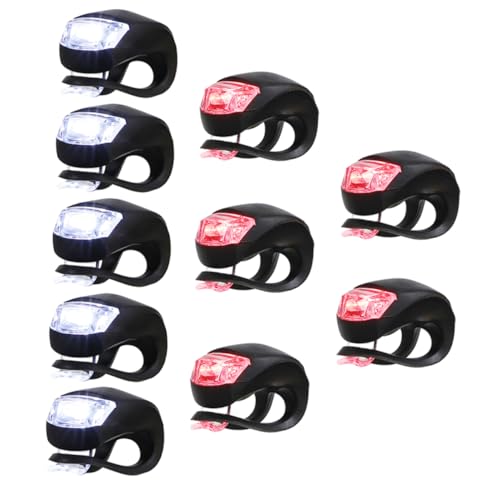 HANABASS 10pcs Bike Lights Waterproof Mountain Bike Front Rear Tail Lights Cycling Headlight Black White Light Easy Install