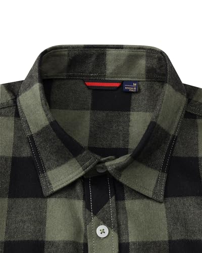 Image of Alimens & Gentle Men's Button Down Regular Fit Long Sleeve Plaid Flannel Casual Shirts