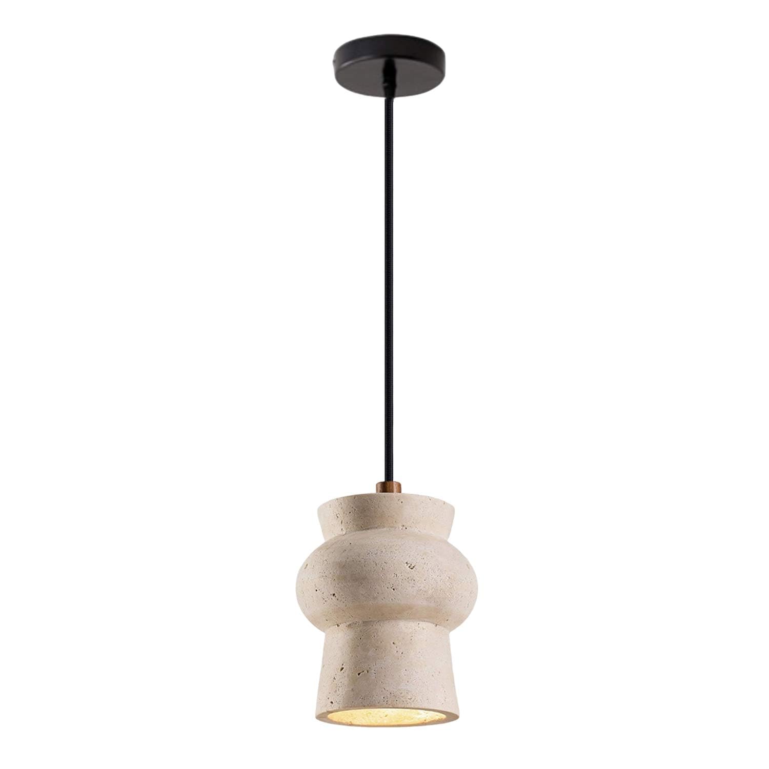 Generico Lampada A Sospensione Wabi In Travertino Giallo Naturale Per Sala Da Pranzo Con Isola Della Cucina