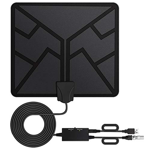 CAMWAY Antenna TV, Antenna TV per Interni con Amplificatore di Segnale, Cavo Coassiale Antenna HDTV Digitale-5M, Antenna Sintonizzatore TV 4K 1080P-USB   TV DVB-T   Radio DAB