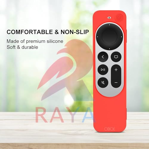 Image of RAYA Protective Silicone Case Compatible with Apple TV 4k 2nd & 3rd Gen Remote Shock Proof Anti-Slip Washable (Red)