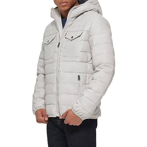 Image of Water Resistant Performance Stretch Hooded Puffer Jacket