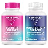 Pink Stork His and Hers Fertility Bundle: Fertility Supplements for Women, Fertility Supplements for Men, Fertility Prenatal Vitamin, Vitex, Inositol, Folate, Vitamin B6, 60 Capsules