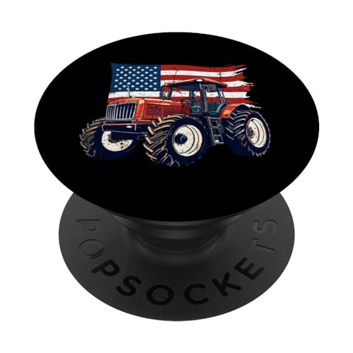 Bauernhoftraktoren USA Flagge Patriotische Landwirtschaft 4. Juli Farmer PopSockets mit austauschbarem PopGrip