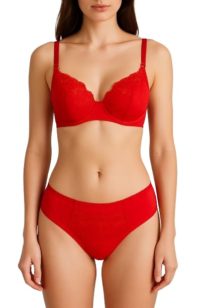 Women’s Red Bra & Panty Set-image-40