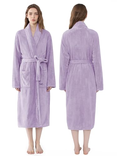 Image of Soft Robe For Women,Warm Plush Bath Robes Female,Spa Towel After Shower Lightweight Long Bathrobe