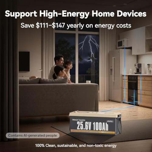 Image of Power Queen 24V 100Ah LiFePO4 Battery Deep Cycle Lithium Battery