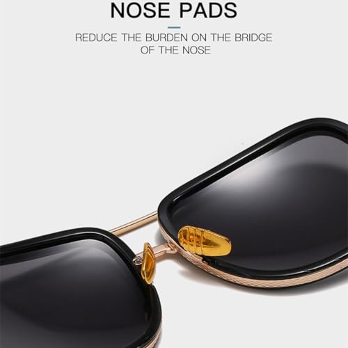 Lunettes de soleil rétro de qualité supérieure avec monture fine en métal - 4