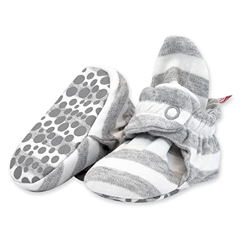Image of Zutano Unisex Organic Cotton Baby Booties, Stay-On and Non-Slip, Newborn to Toddler
