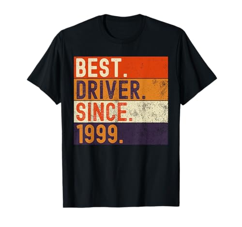 Mejor conductor desde 1999 Vintage Driver Dad Cumpleaños Divertido Camiseta