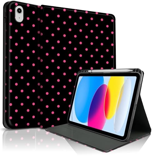 Protection iPad 11e génération A16 11 pouces antichoc avec porte-stylo à pois