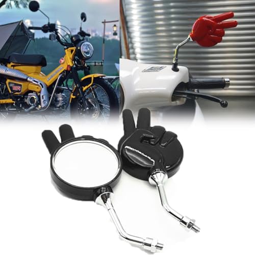 FOR NS150LA CC110 クロスカブ110 CT125 NS 150 LA CC 110 Cross Cub 110 CT 125 2025 オートバイ用フィンガーバックミラー リバースミラー サイドミラー (ブラック,A)