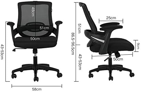Hbada Office Chair Ergonomic Desk Chair with Lumbar Support, Breathable Mesh Back and Armrest, Height Adjustable Computer Chair with Rocking, Black