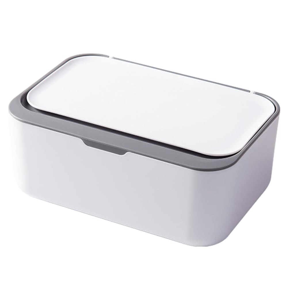 Generic Feuchttücher-Spender, Baby-Feuchttücher, Aufbewahrungsbox für Zuhause & Büro (Grauweiß)