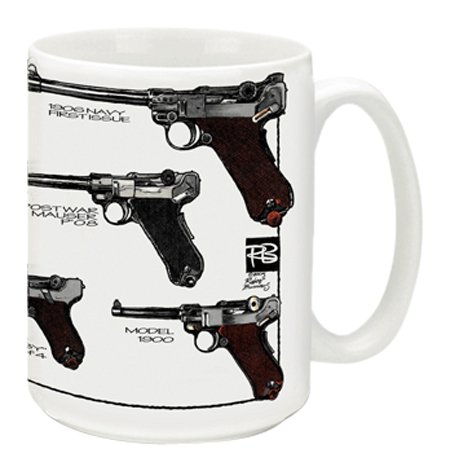 Cuppa Second Amendment Rights 15-Ounce Coffee Mug with Lugers