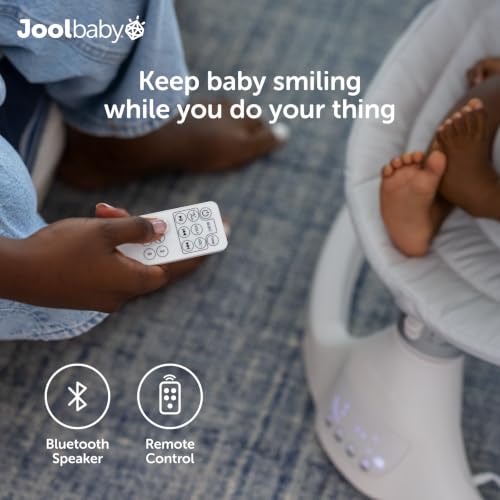 Image of Jool Baby Nova Baby Swing for Infants - Bluetooth Music, Remote (Oatmeal) | Keep Baby Happy While Getting Things Done - Gentle Side-to-Side Motion Helps Baby Feel Content