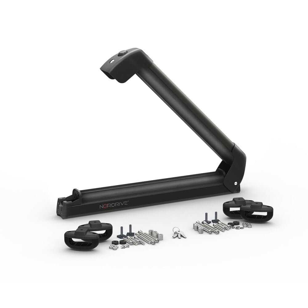 NORDRIVE N40012 Nordic-King Evo Aluminium NK-40, portasci per Barre da Tetto - Nero