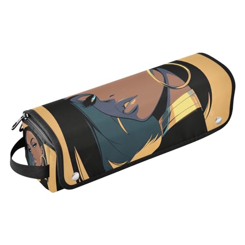 Bolsa de viaje para herramientas de cabello con tapete resistente al calor y cremallera para planchas y rizadores, esencial para mujeres africanas miniatura 1
