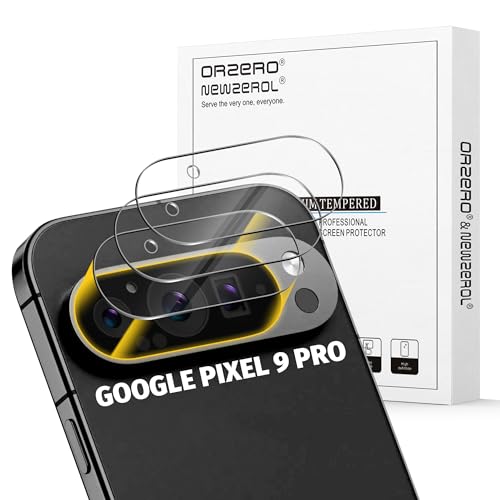 Orzero (3 Pack) Camera Lens Protector Compatible for Google Pixel 9 Pro 6.3 inch (Not for XL Model) Protector de Cmera Case Friendly Tempered Glass 9H High Definition Microphone Cutout Anti-Scratch