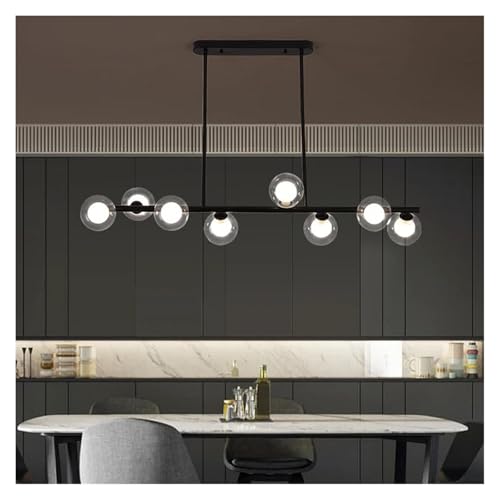 Lampes suspendues design boule de verre et fer haut de gamme pour grand salon