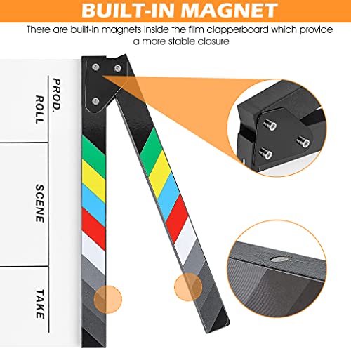 Image of ZIBUYU Movie Clap Board Stage Prop Acrylic Studio Camera Photography Director Film Clapper Board Clapboard Size - 10''x12 inch