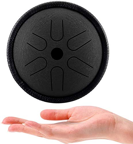Mini Steel Tongue Drum 6 Notas 5.5 Pulgadas Negro miniatura 1