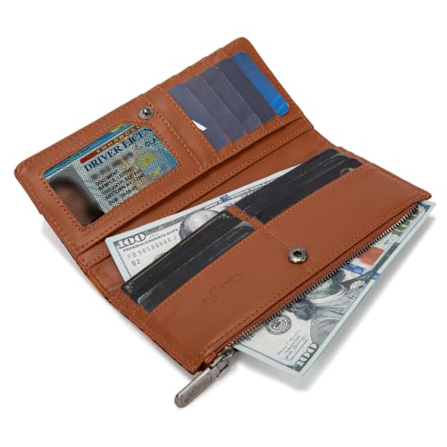 Image of X Wrangler Brown Wallet Women Western Tooling Flower Biflod Phone Clutch