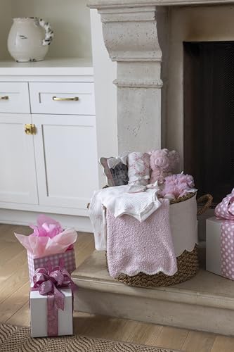 Image of Mud Pie Children's Pink Scallop Chenille Blanket