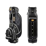 [BOLSA ESTÁNDAR DE GOLF]: La bolsa de golf tiene un gran espacio de almacenamiento para palos, con 5 particiones independientes en la parte superior, que pueden acomodar fácilmente 13-14 palos de golf y evitar el sonido de las colisiones de los palos. Cada palo de hierro y madera tiene ubicación Exclusiva, para que puedas encontrar rápidamente el palo que necesitas.