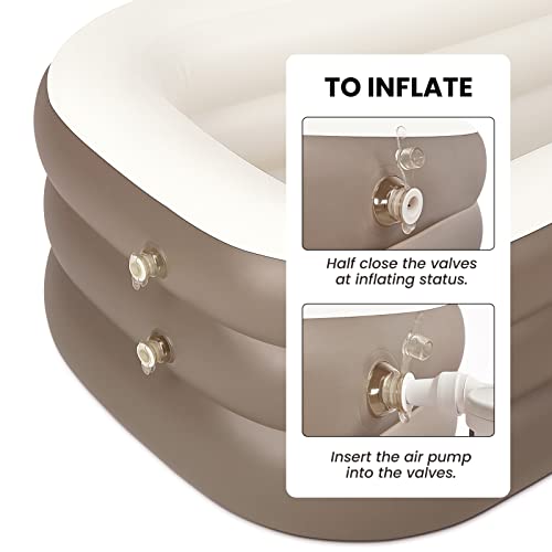 Wbhome Inflatable Bath Tub Pvc Portable Adult Bathtub Bathroom Spa With Electric Air Pump, Cup Holder, Phone Pocket, 118 Inch Long Pipe #TOP6