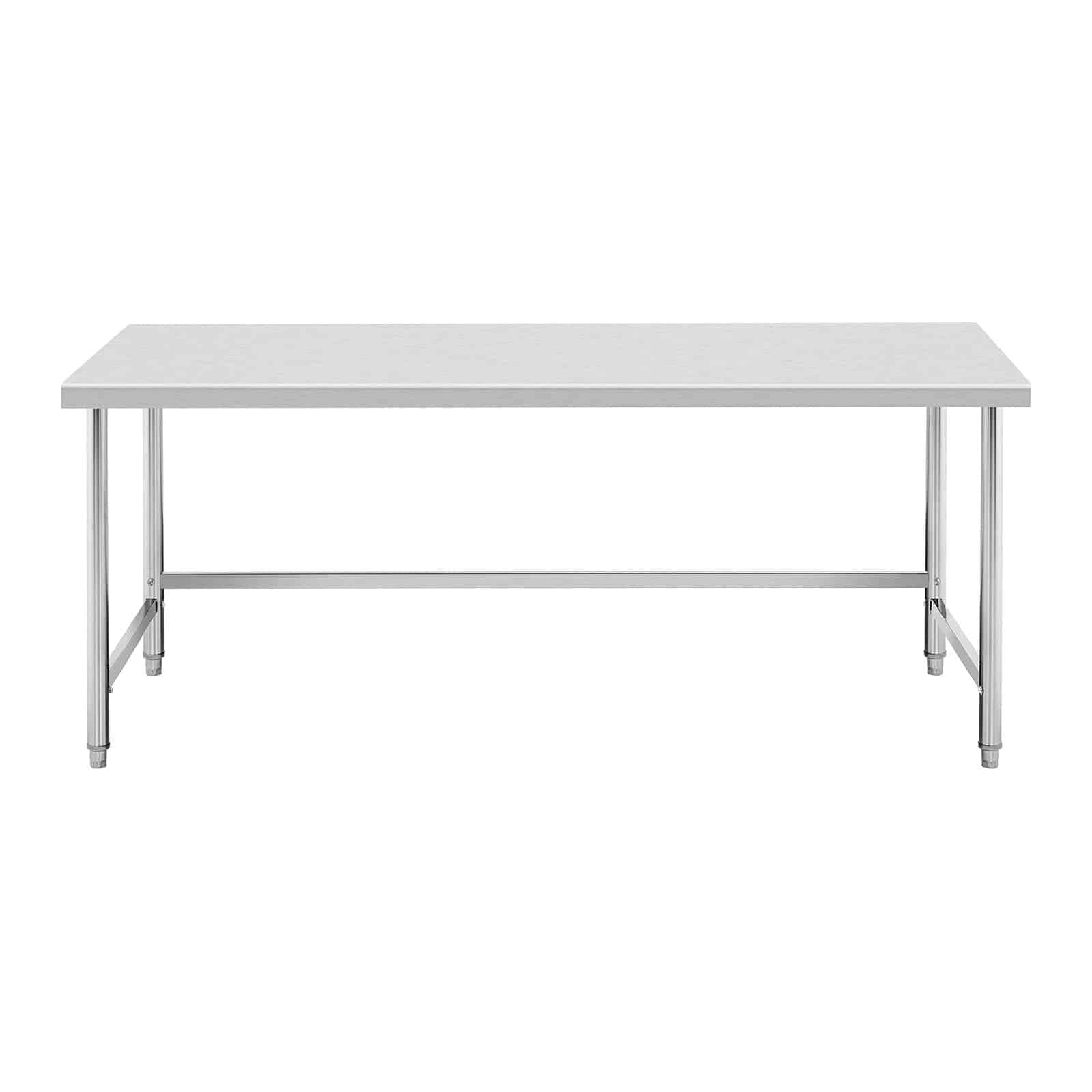 Royal Catering RCAT-200/60-PS Table de travail inox Plan de travail en inox Plan de travail professionnel Table de travail cuisine 200 x 60 cm 300 kg