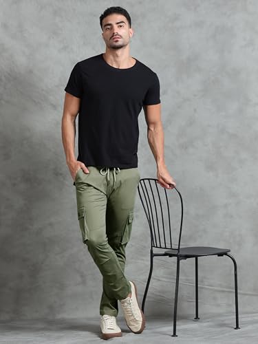 Image of Miraan Men's Regular Fit Mid Rise Cargo Pant