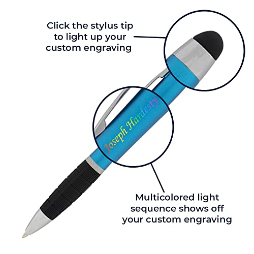 Dayspring Pens Personalized Pen | Blue Lumen Light Up Pen. A Gift Pen With Engraving That Lights Up. Personalized Engravable With Your Name Or A Short Message. #TOP2