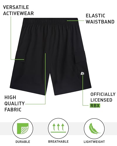 RBX Boys' Athletic Shorts - 2 Pack Active Performance Woven Shorts for Kids - Basketball Activewear Shorts for Boys (8-16)2