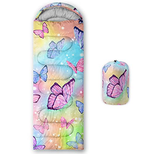 HOSIMA Sacos de dormir, saco de dormir momia para adultos, niñas, niños, impermeable, para camping, senderismo, exterior, viajes, caza, con bolsas de compresión (ZQ003)