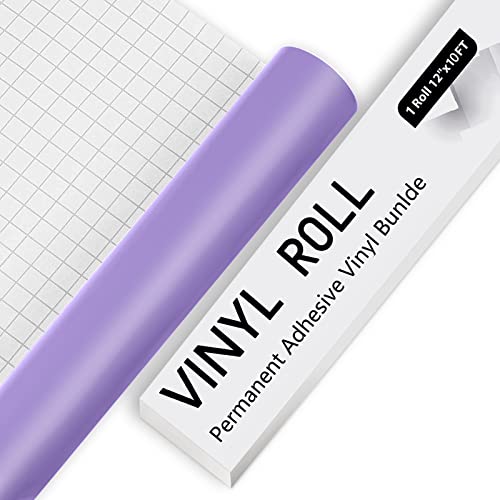 Permanent Vinyl for Cricut - 10Ft Matte Purple Adhesive Vinyl Sheets, vinyl for Cricut, Silhouette & Cameo, Vinyl for Mug, Cup, Window & Home Deco,and other DIY projects