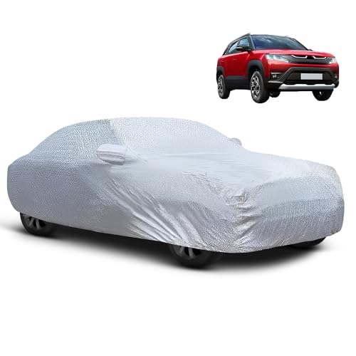 Image of Autofy Car Cover Waterproof SilverShield for Maruti Vitara Brezza [Year 2015 Onwards] - Vitara Brezza Car Cover Dust & UV Protection Vitara Brezza Car Body Cover with Mirror Pocket Soft Cotton Lining