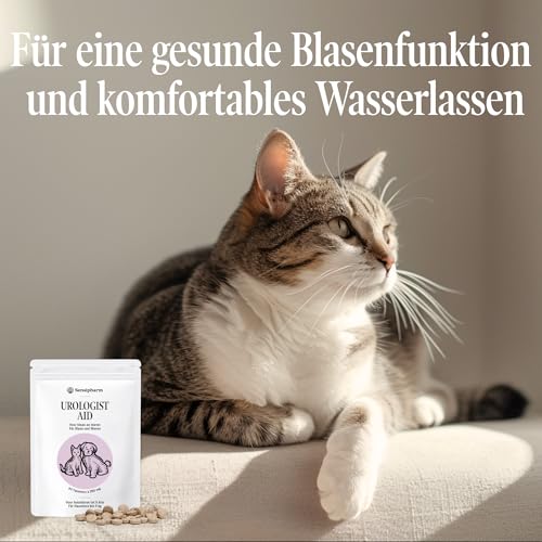 Urologist Aid 250 mg - Blasenformel bei Blasenentzündung & Blasengries für Katzen, kleine Hunde, Meerschweinchen & Kaninchen - pflanzliches Nahrungsergänzungsmittel für Blase & Harnwege - Sensipharm
