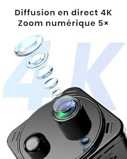 ULEXOR Mini Caméra Espion sans Fil 4K WiFi 2,4 GHz et 5 GHz pour Surveillance avec Détection de Mouvement AI, Vision Nocturne Infrarouge, Objectif Grand Angle 150°, Batterie Longue Autonomie